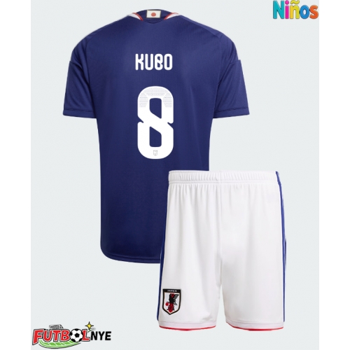 Camiseta Japón Takefusa Kubo #8 Primera Equipación para niños Mundial 2026 manga corta (+ pantalones cortos)